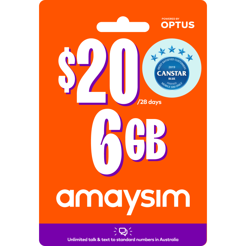 $55 5G Prepaid Plan with 60GB Data | amaysim